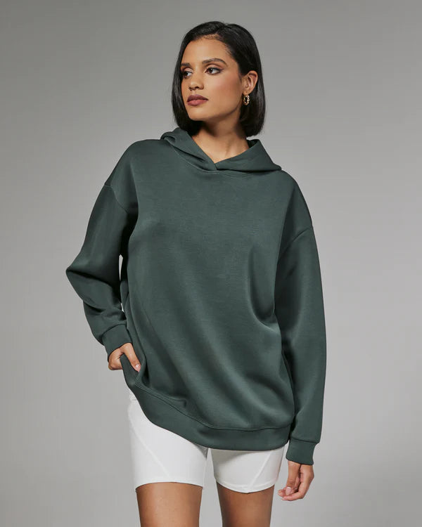 7Diamonds REV™ Boyfriend Hoodie Basil Hoodie with Set-In Sleeves Structured Classic