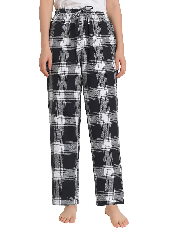 Women's Petite Cotton Lounge Pants Flannel Pajama Pants with Pockets Lightweight Jogger Pants