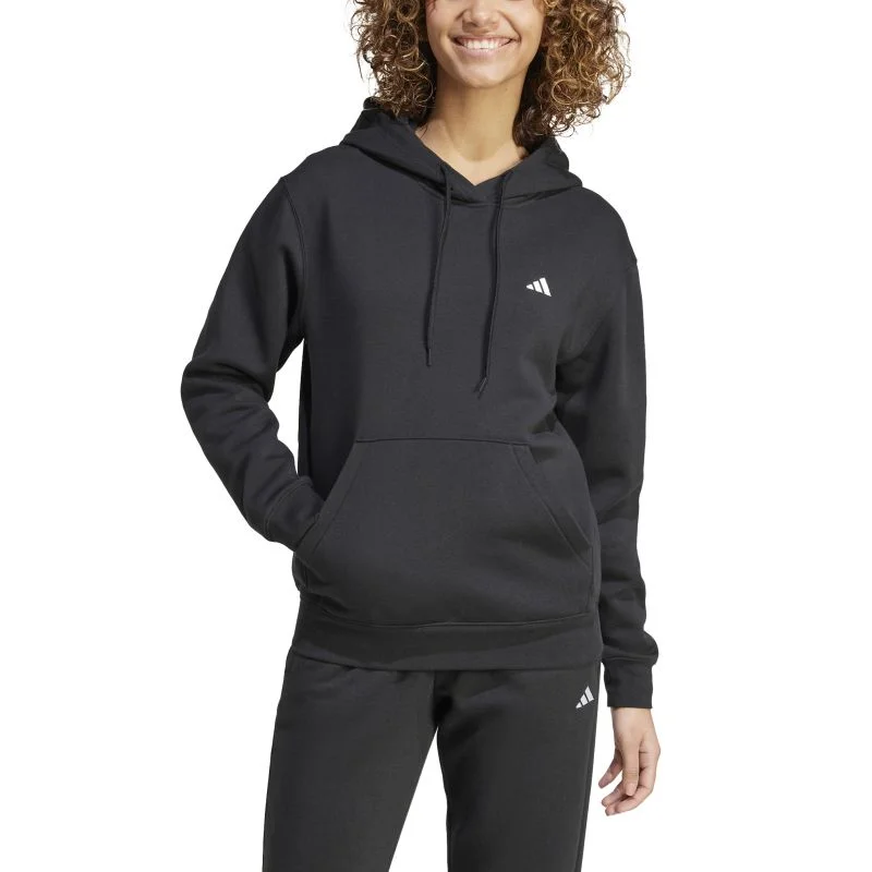 Adidas Womens Small Logo Feelcozy Hoodie Hoodie with Hem Applique Textured Unique