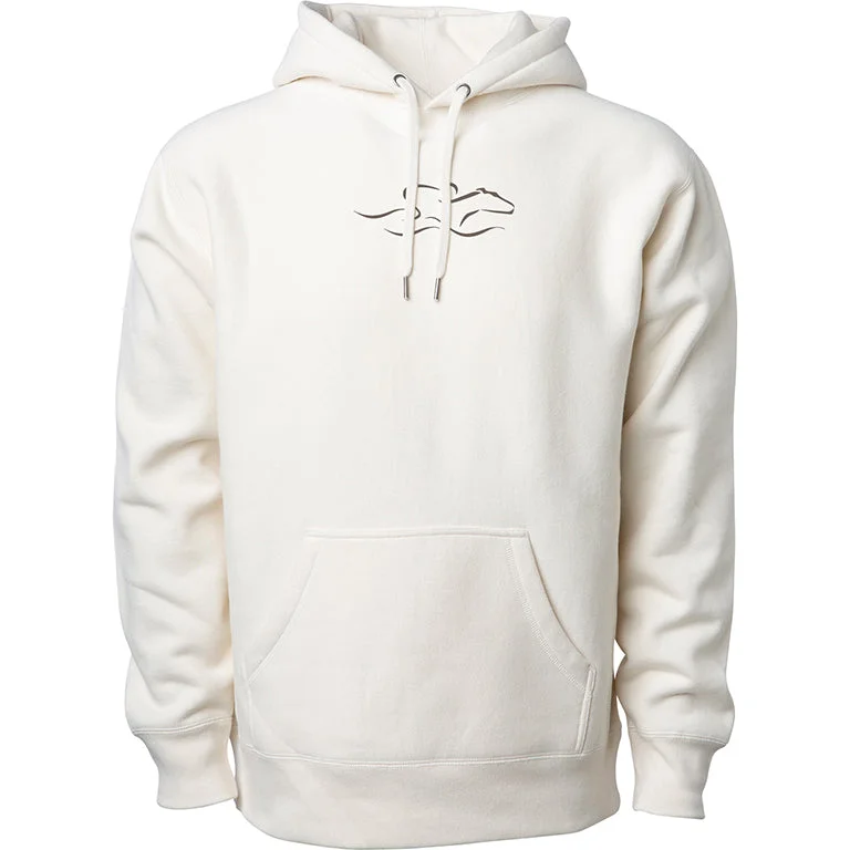 Heavyweight Cross Grain EMBRACE Hoodie-Bone w/navy icon Hoodie with Snap Buttons Easy Quick