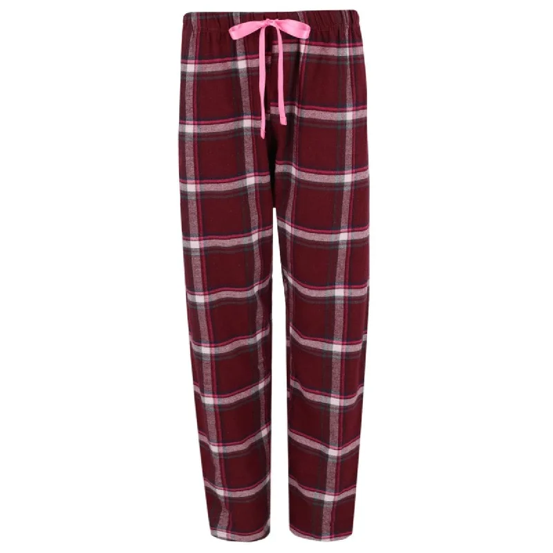 Bottoms Out Women's Plaid Flannel Open Bottom Pants Trendy Printed Leggings