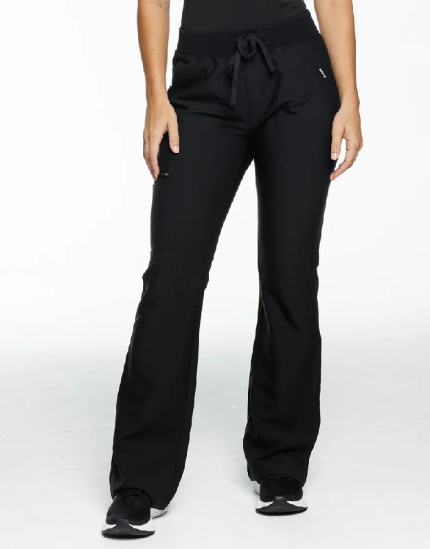 Essential Flare Scrub Pants - Black Trendy Palazzo Pants