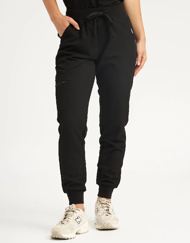 Essential Jogger Scrub Pants - Black Relaxed Linen Pants