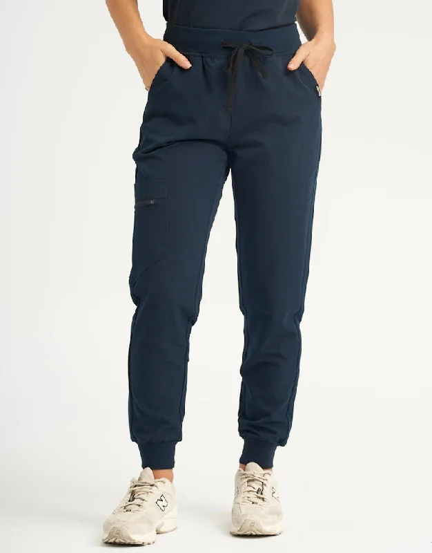 Essential Jogger Scrub Pants - Midnight Navy Elegant Dress Pants