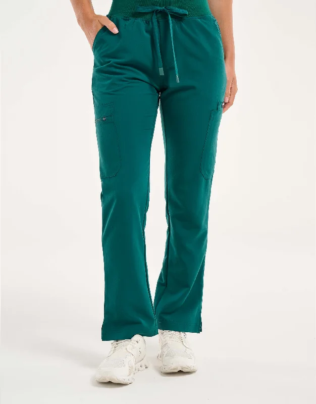 Essential Multi-Pocket Scrub Pants - Harbour Green Comfortable Maternity Pants