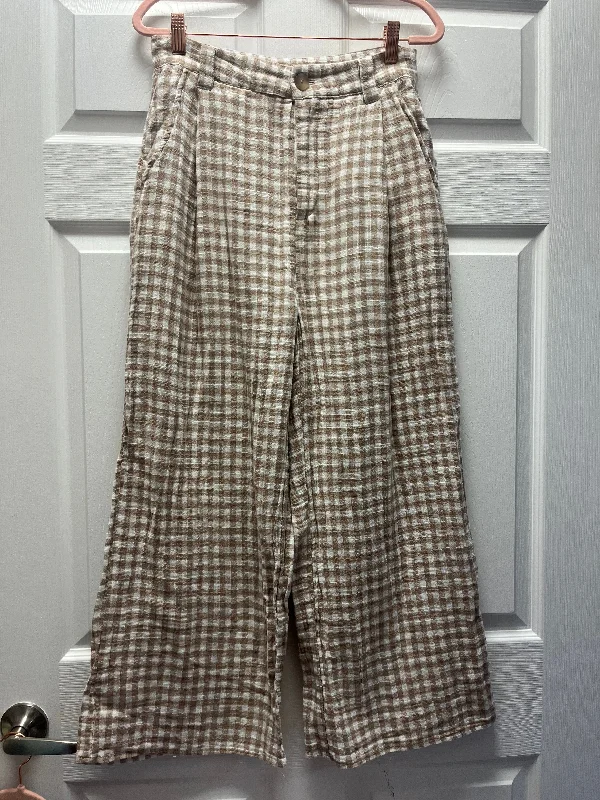 Ghanda Gingham Pants Sz 10 Fashionable Button-Up Pants