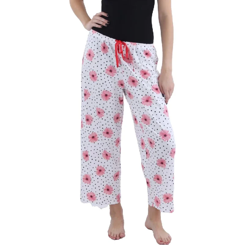 Hue Womens Polka Dot Floral Sleep Pant Comfy High-Waist Jeans