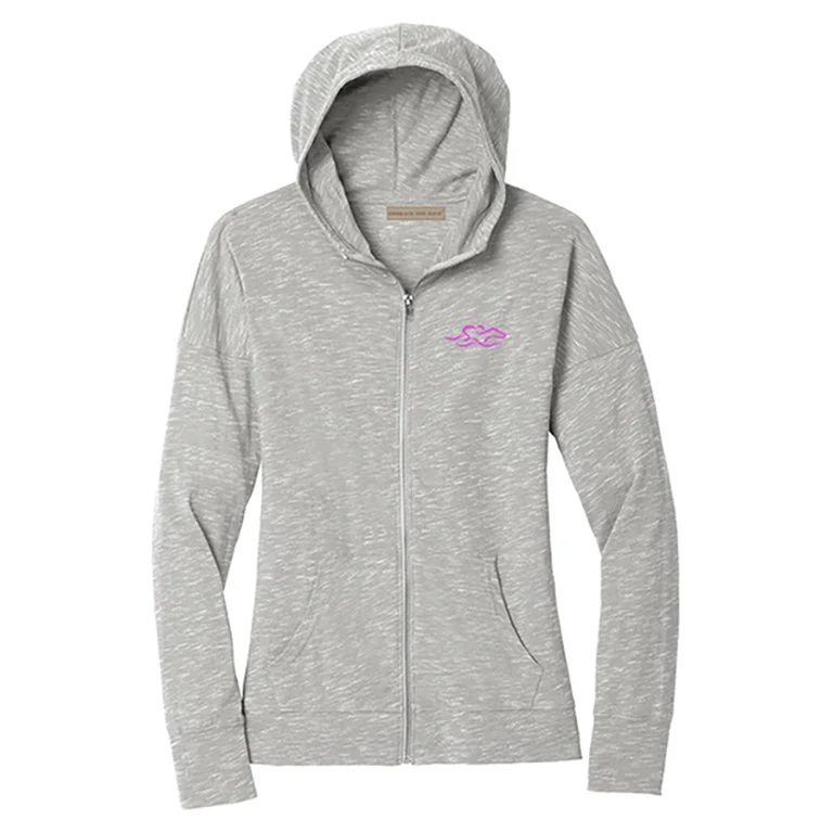 Lightweight Hoodie-Heather Gray Hoodie with Full-Zip Functional Layering