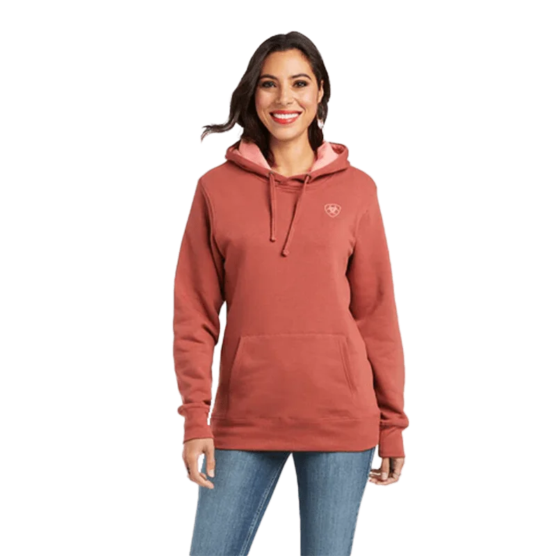 Ariat Women's REAL Arm Logo Marsala Hoodie Hoodie with Lining Warm Insulated