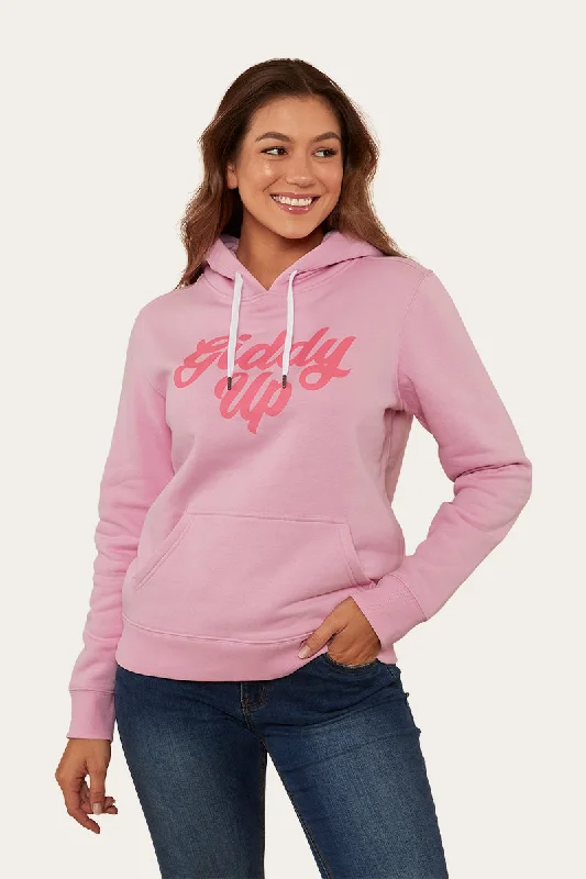 Melrose Womens Hoodie - Pastel Pink Hoodie with Double Zipper Versatile Adjustable