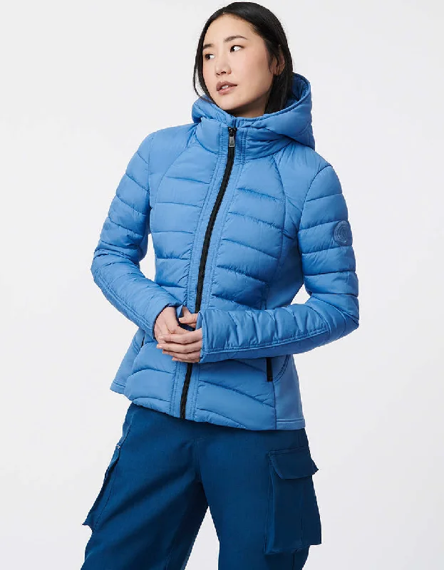 Neo Active Double Up Hooded Puffer Hoodie with Contrast Stitching Detailed Premium