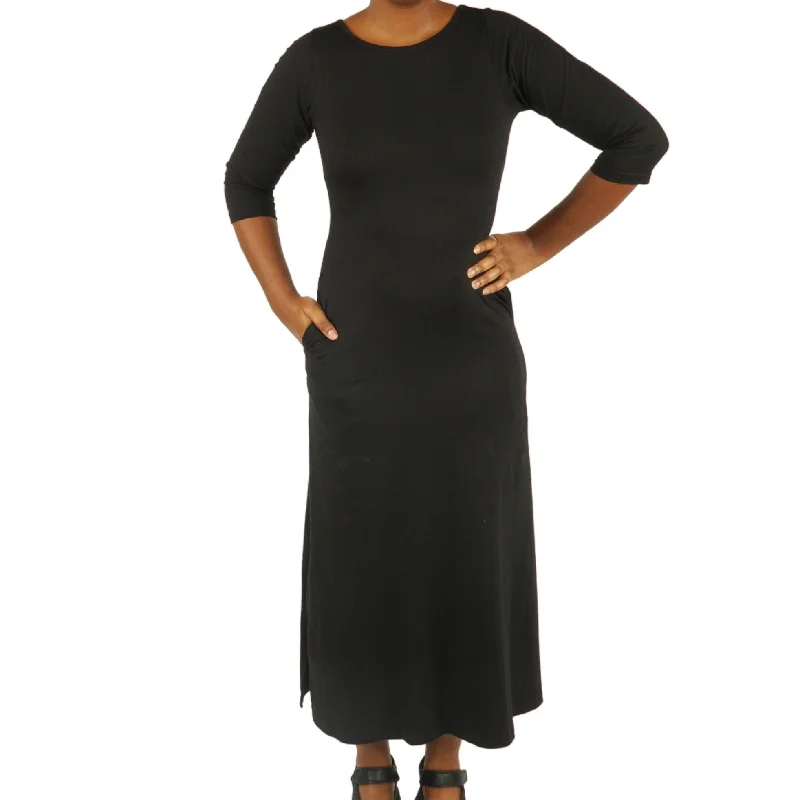 Onyx Slit Maxi Dress Fashionable Button-Down Maxi Dress