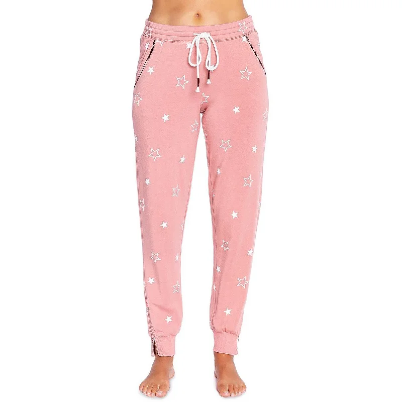 P.J. Salvage Womens Fleece Star Print Sleep Pant High-Waist Yoga Pants