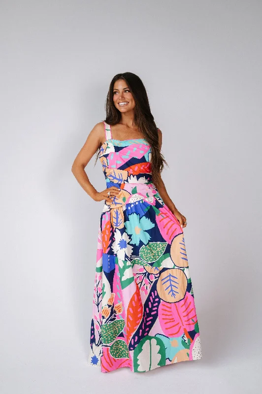 Parker Mixed Print Maxi Dress Comfortable Bohemian Maxi Dress