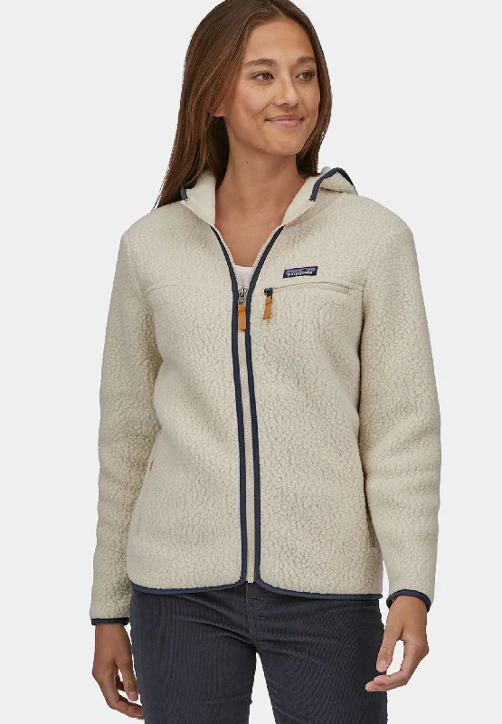 W's Retro Pile Hoody Hoodie with Tied Waist Feminine Flattering