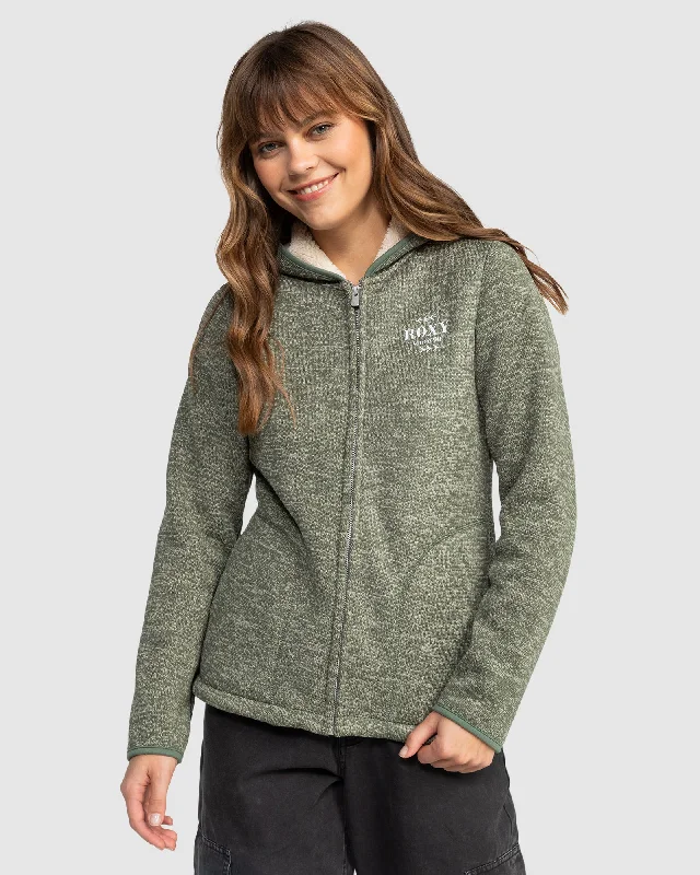 Womens Petal Fever Polar Fleece Zip-Up Hoodie Hoodie with Elastic Cuffs Stretchable Comfortable