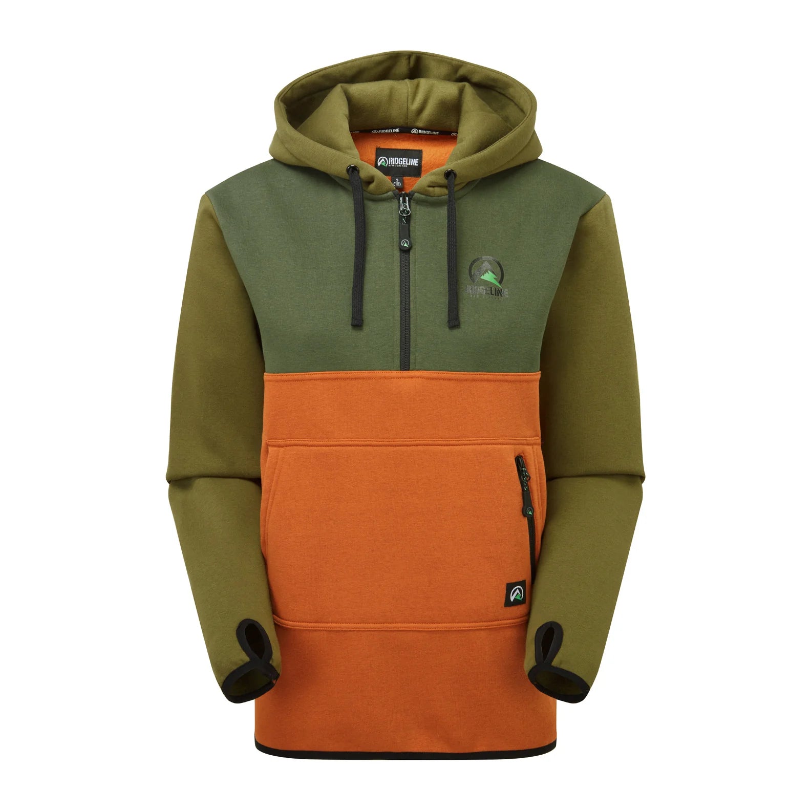 Ridgeline Tribe Unisex Hoodie - Autumnal (Performance Badge) Hoodie with Rolled Sleeves Casual Relaxed