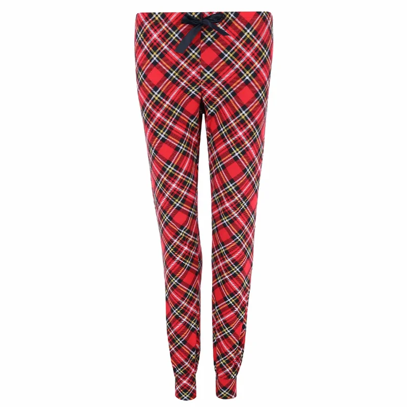 Roll Outta Bed Women's Christmas Plaid Jogger Pants Casual Lounge Pants