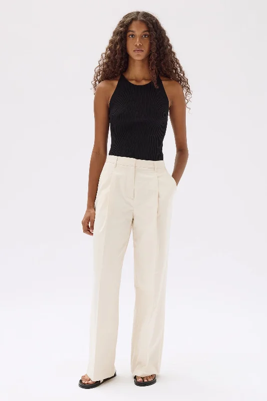 Simone Cotton Linen Blend Pant Fashionable Button-Up Pants