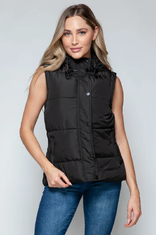 Snobbish Snap and Zip Closure Hooded Vest Hoodie with Magnetic Closure Innovative Modern