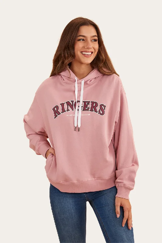 Varsity Womens Hoodie - Rosey Pink Hoodie with Hood Adjustable Protection