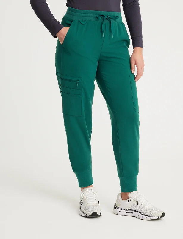 Womens 12-Pocket Scrub Jogger Pants - Hunter Green Modern Skinny Pants