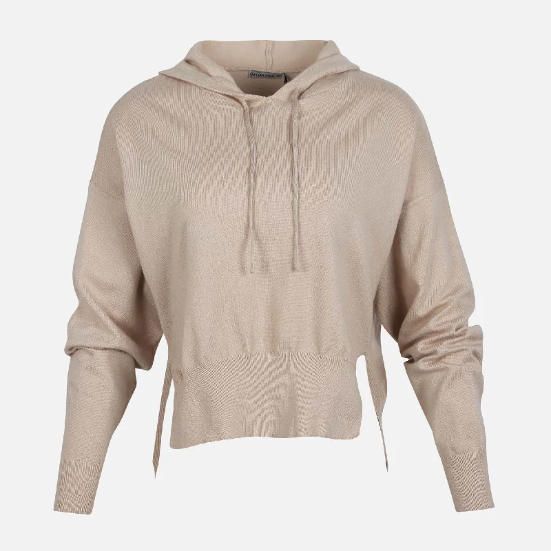 WOMEN KNITTED OVERSIZE HOODIE Hoodie Jacket Zipper Layering