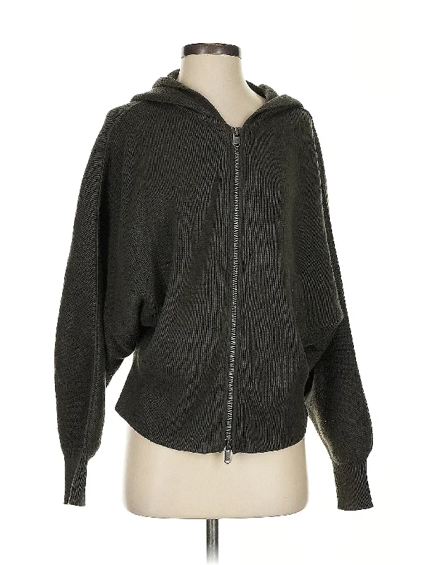 Zip Up Hoodie Hoodie with Hem Raw Edge Edgy Unfinished