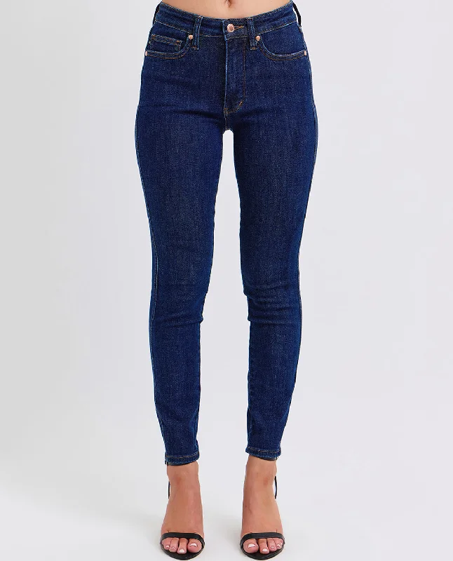 Judy Blue Mid-Rise Tummy Control Skinny Jean Trendy Bootcut High-Waisted Jeans