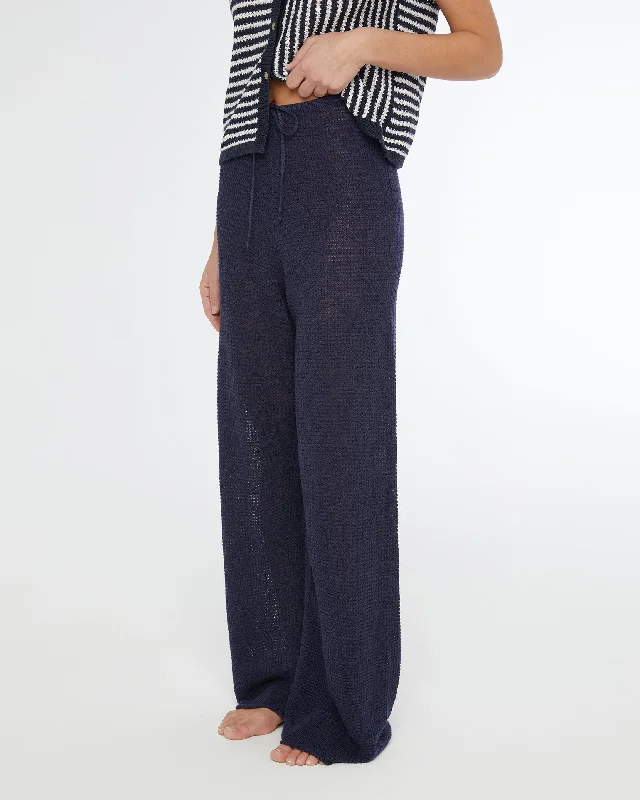 Linen Knit Drawstring Pant Relaxed Casual Leggings