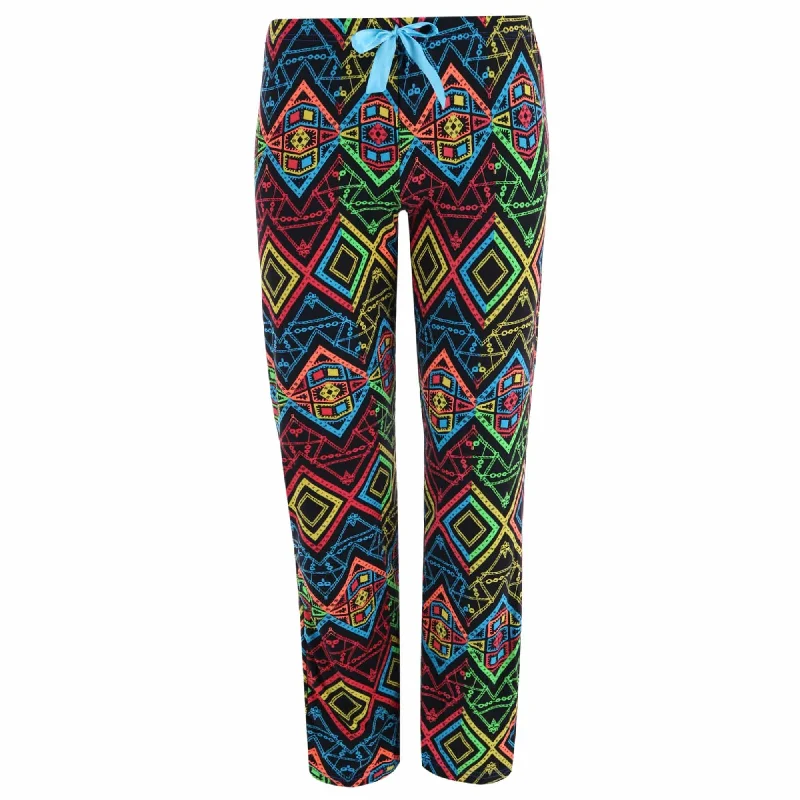 Simply Fabulous Women's Colorful Print Sleep Pants Cozy Maternity Pants