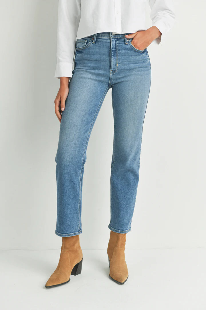 Toni High Rise Classic Straight Jean Chic Double Waistband Jeans