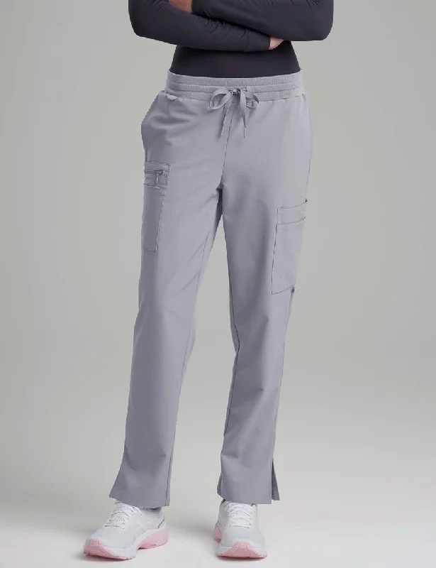 Womens 9-Pocket Straight Leg Scrub Pants - Stone Gray Classic Straight-Leg Pants