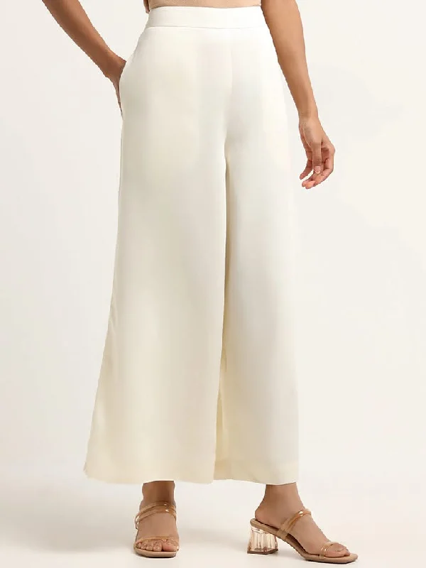 Zuba Off-White Wide-Leg Pants Stylish Harem Pants