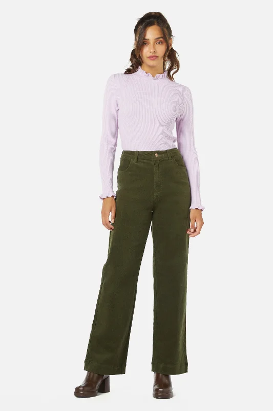 Georgie Cord Jean Stylish High-Rise Mom Jeans