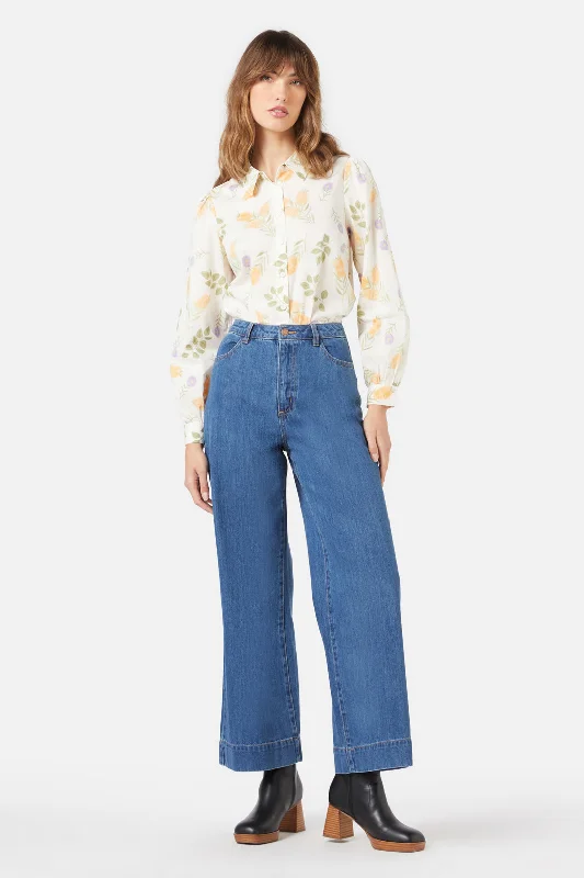 Ida Jean Long Chic Rolled Cuff Denim Jeans