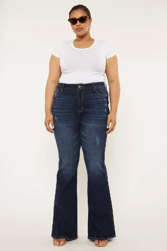 KanCan High Rise Flare Jean Fashionable Mom Jeans