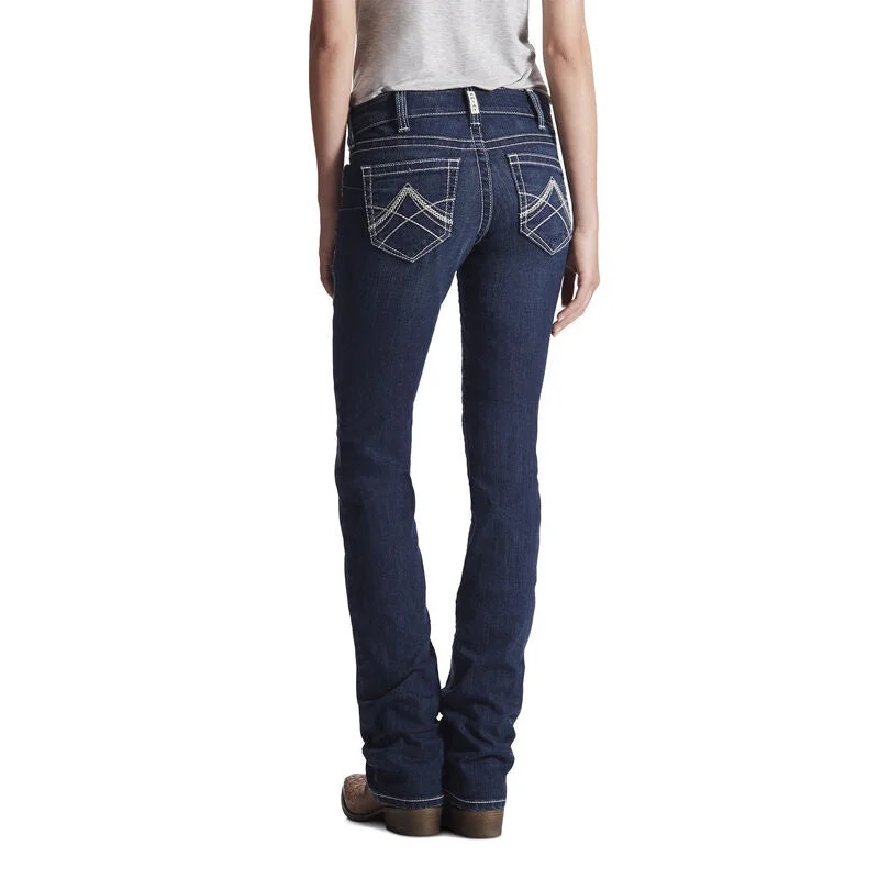 Ariat Mid Rise Straight Leg Icon Ocean Jean Comfortable Full-Length Denim Jeans