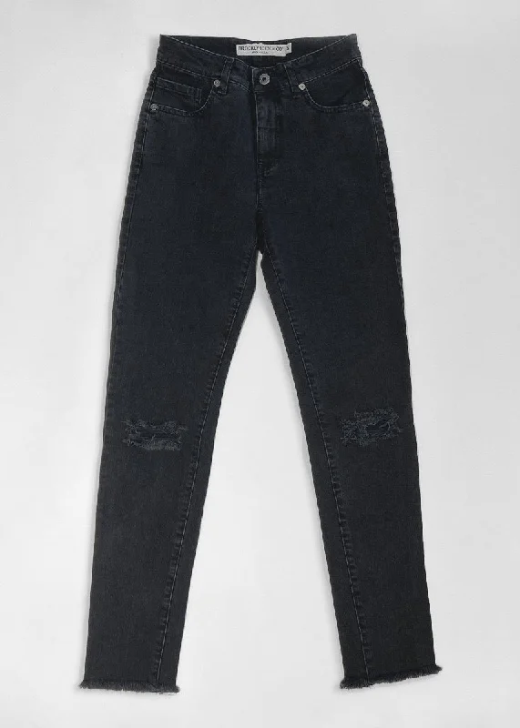 Brooklyn Denim Co. High Rise Skinny Jean - Washed Black Stylish High-Waisted Denim