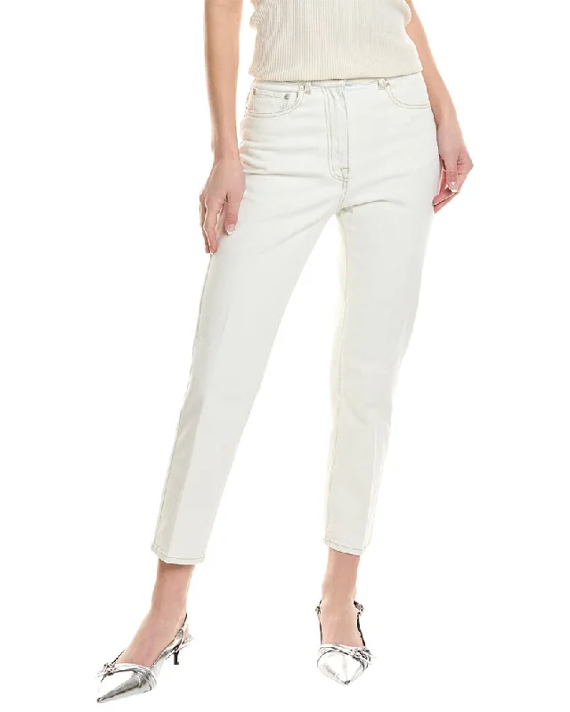 Peserico White Straight Jean Trendy Skinny High-Waist Jeans