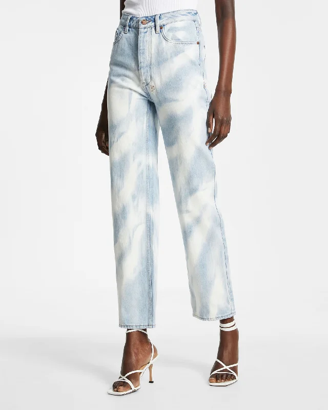 BROOKLYN JEAN MARBLE Trendy Pleated Waist Jeans