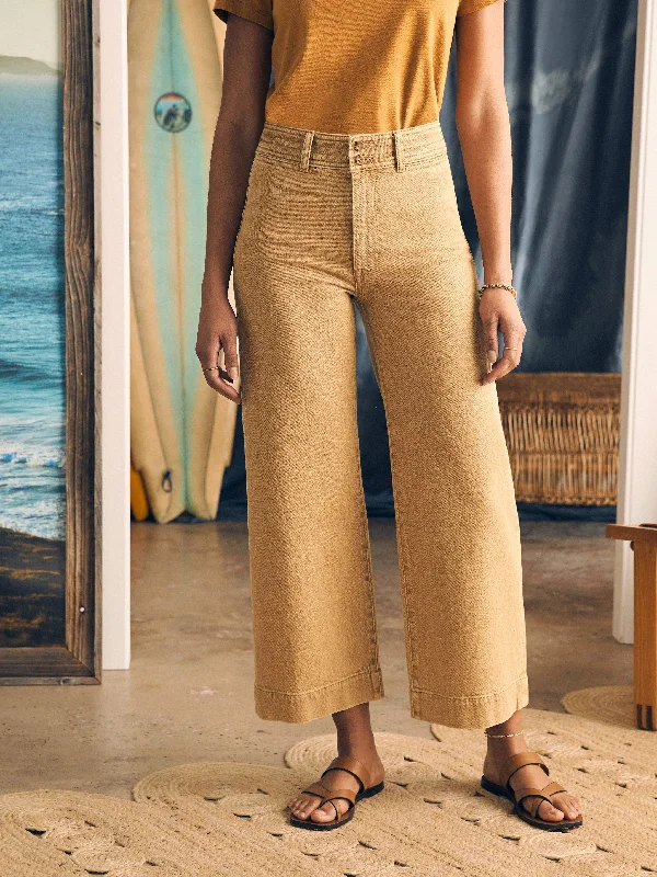 Harbor Crop Jean - Gilded Sand Wash Cozy Stretch High-Waist Jeans