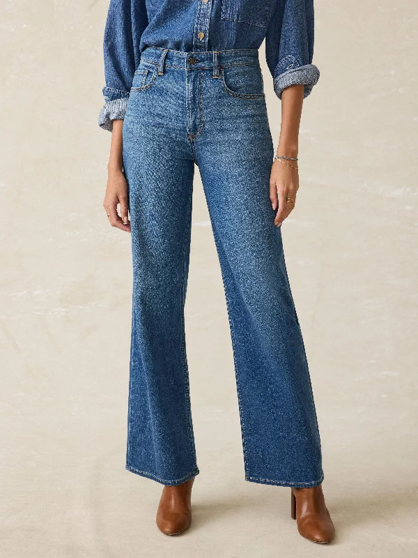 Dream Jean Wide Leg - Indigo Coast Wash Fashionable White Denim Jeans