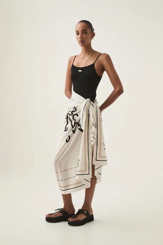 Emmy Logo Sarong wrap skirt elegant