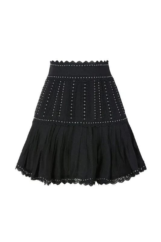 Leonore Skirt Black belted skirt waist