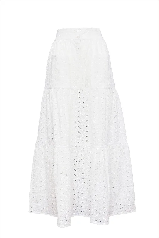 Loretta Caponi Nuvola Skirt White modal blend skirt