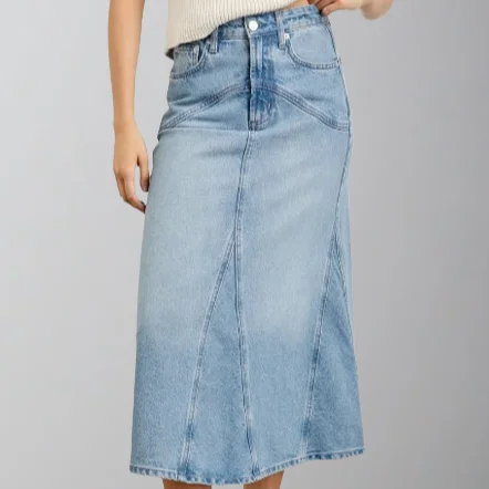 Rails The Del Rey Denim Skirt-Original Blue wool skirt breathable