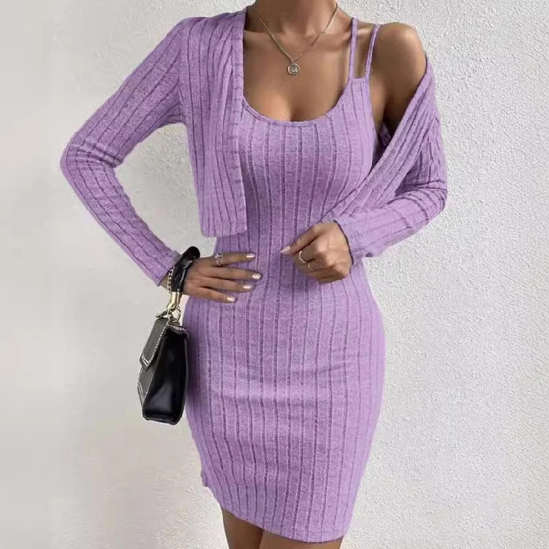 Shoulder Strap Tight Skirt Coat Woman’s casual skirt length