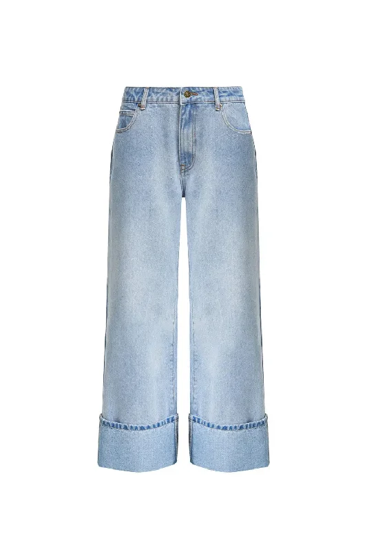 Top Model Cuffed Jean Trendy Patchwork Denim Jeans