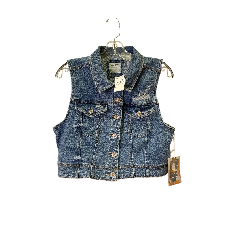 Vest Other By WaxJean In Blue Denim, Size:L Stylish High-Waisted Denim